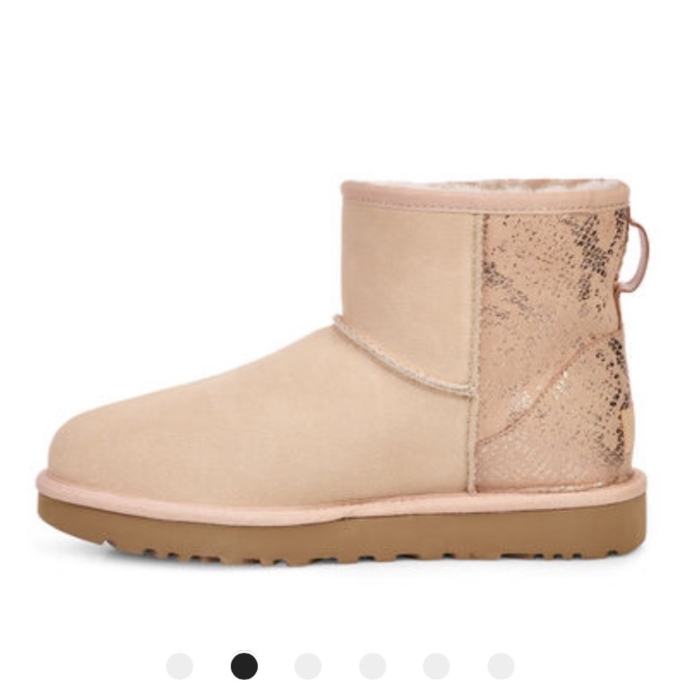 NEW Ugg classic mini metallic snake boot rose gold - Picture 2 of 5